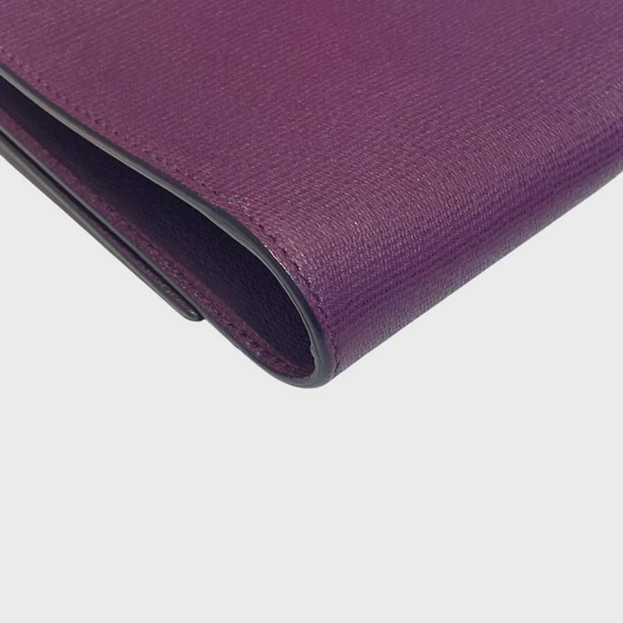 Saint Laurent Clutch Calfskin Purple GHW