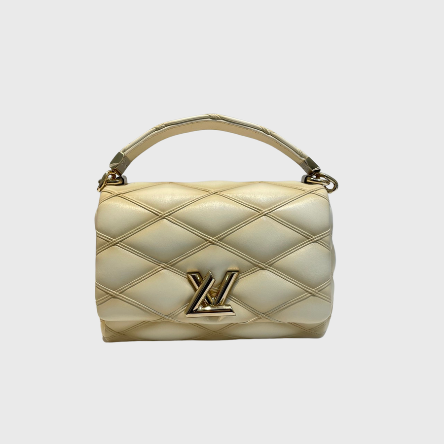 Louis Vuitton GO-14 Handbag Lambskin Beige GHW