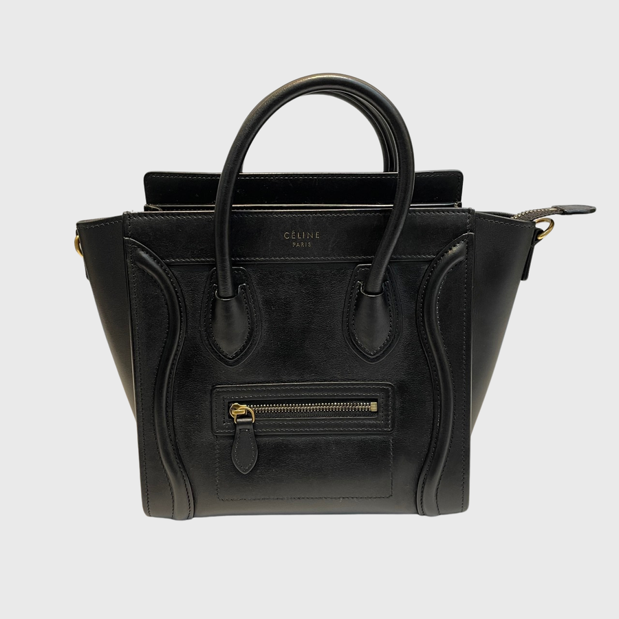 Celine Luggage Bag Calfskin Black GHW