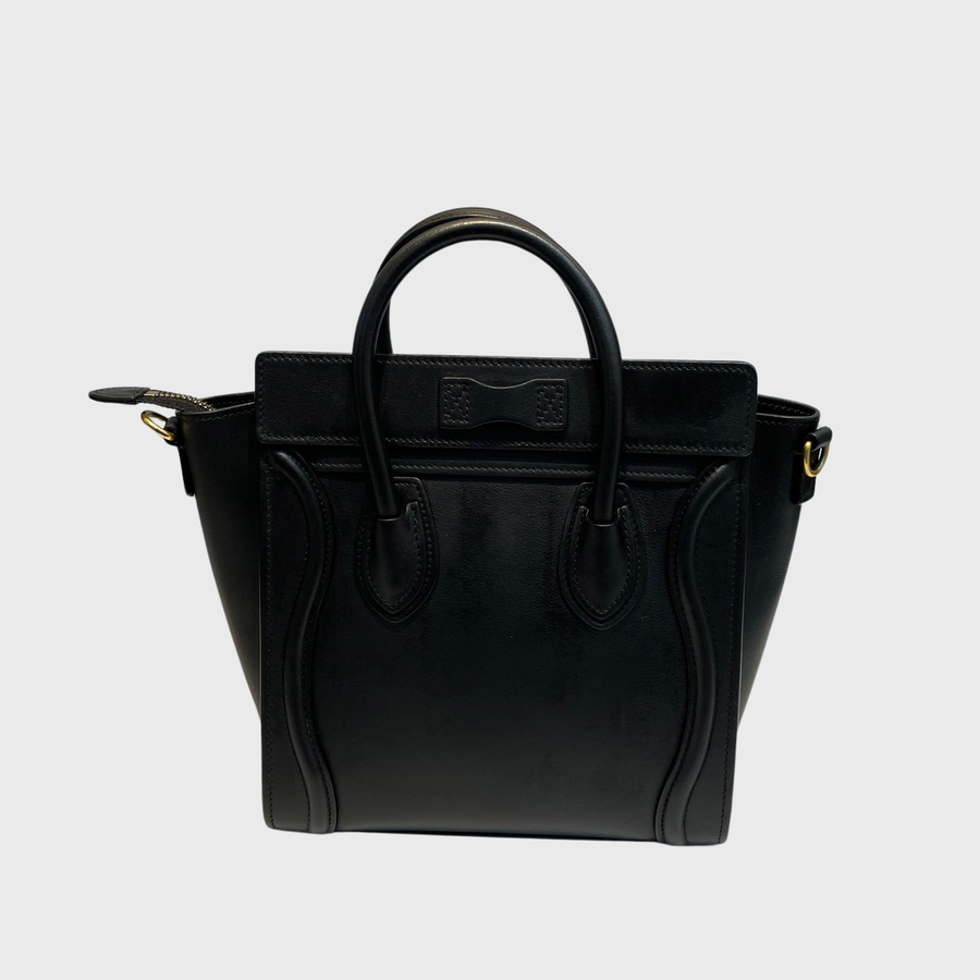 Celine Luggage Bag Calfskin Black GHW