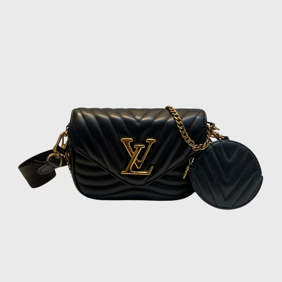 Louis Vuitton New Wave Multi Pochette Calfskin Black GHW