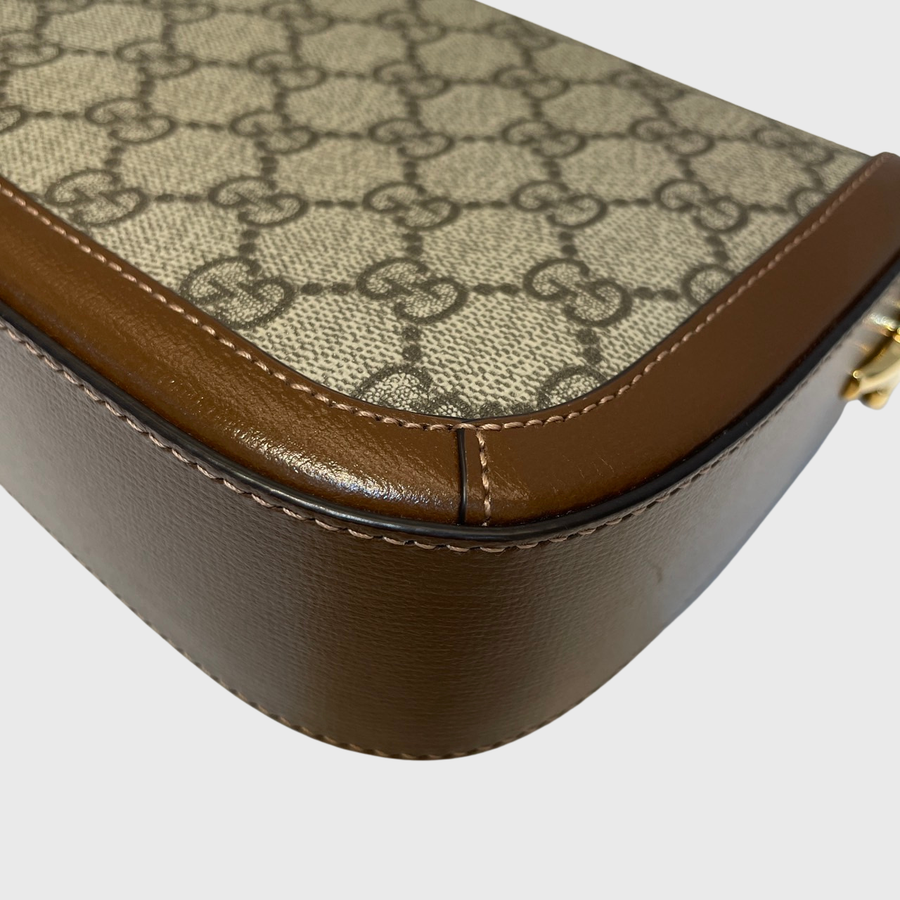 Gucci Gucci Horsebit 1955 Mini Bag Canvas Brown GHW