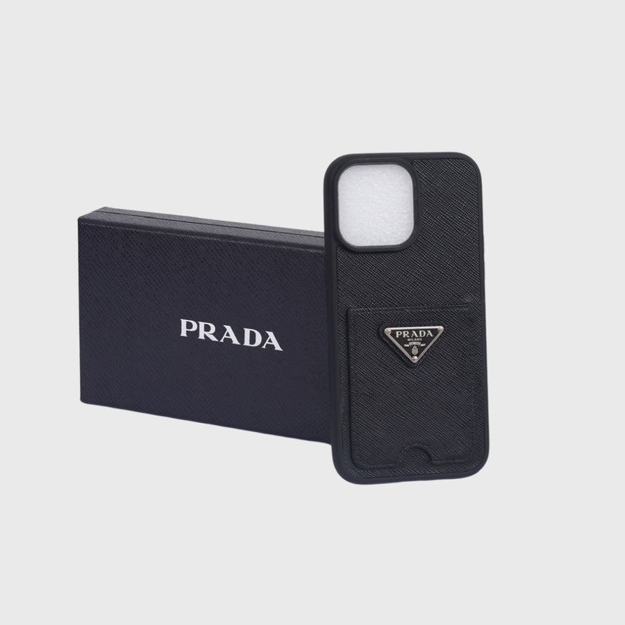 Prada Phone Case 14 Pro Max Small Saffiano Black SHW