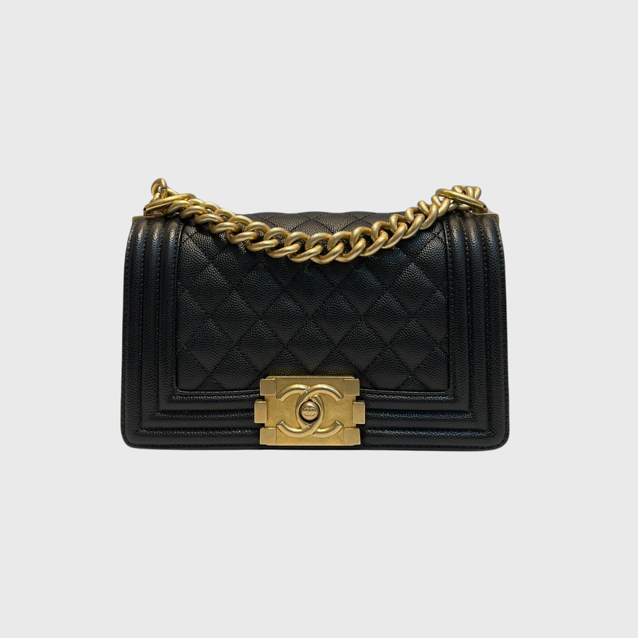 Chanel Boy Caviar Black GHW