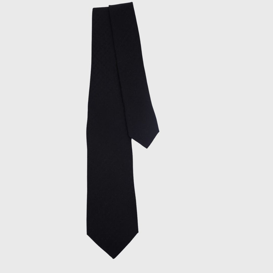 Hermes Necktie H Silk Black