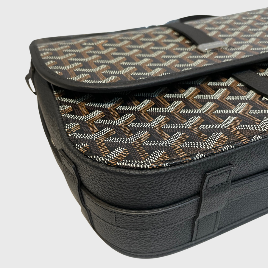 Goyard Belvedere Messenger Bag Leather Black SHW