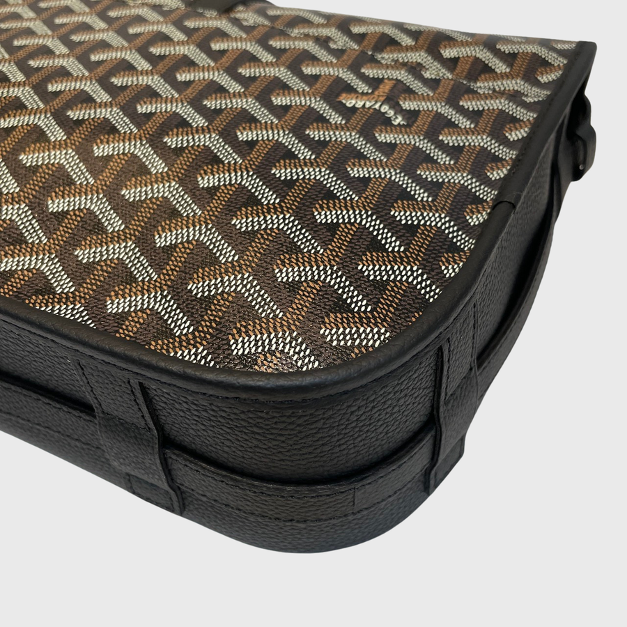 Goyard Belvedere Messenger Bag Leather Black SHW