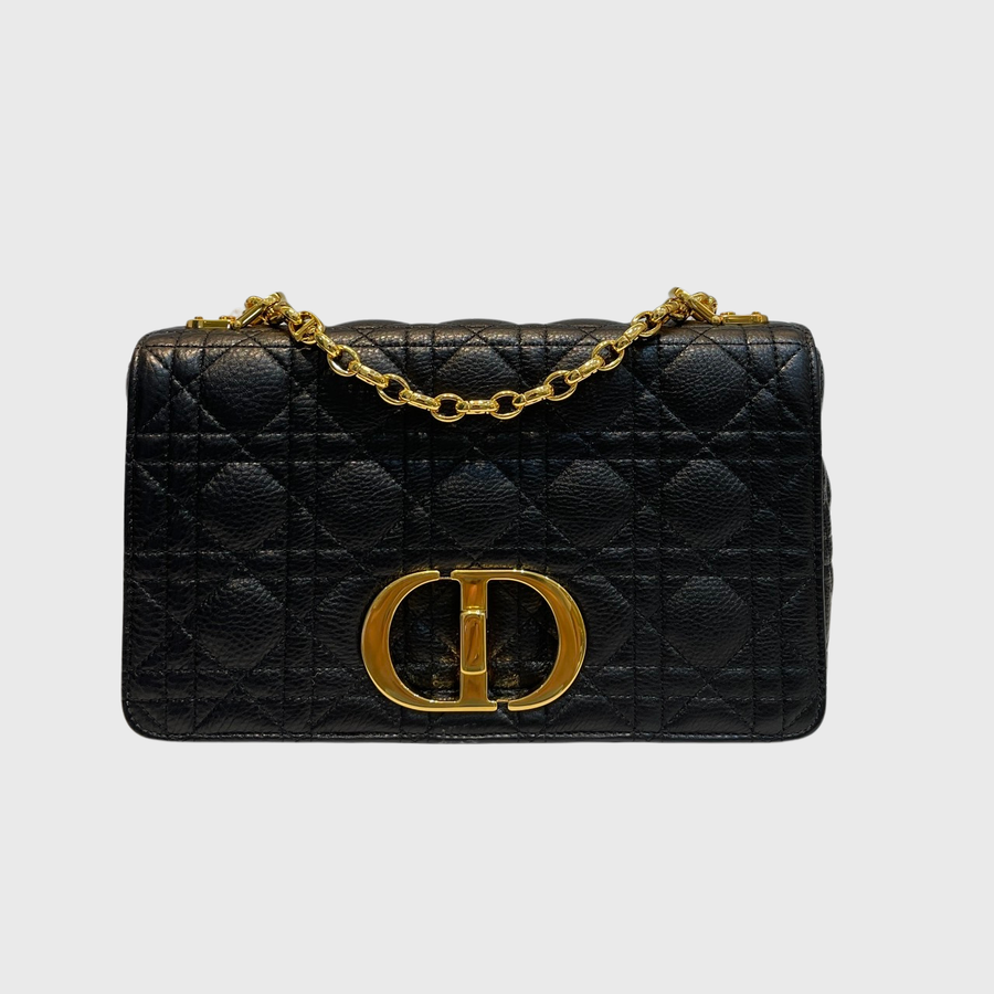 Christian Dior Caro Bag  Calfskin Black GHW