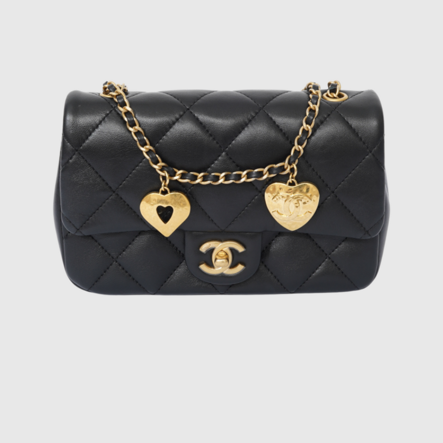 Chanel Classic Flap Bag with Heart Charms