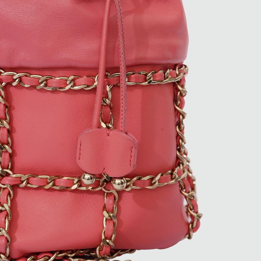 Chanel Pink Drawstring Bucket Bag