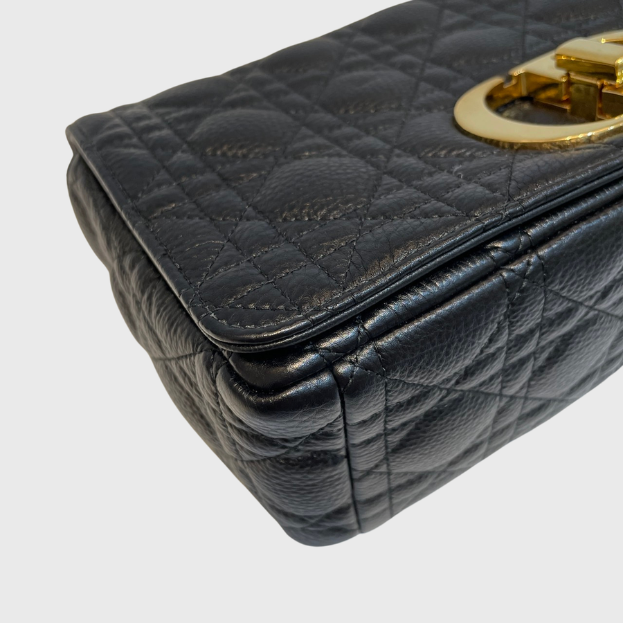 Christian Dior Caro Bag  Calfskin Black GHW