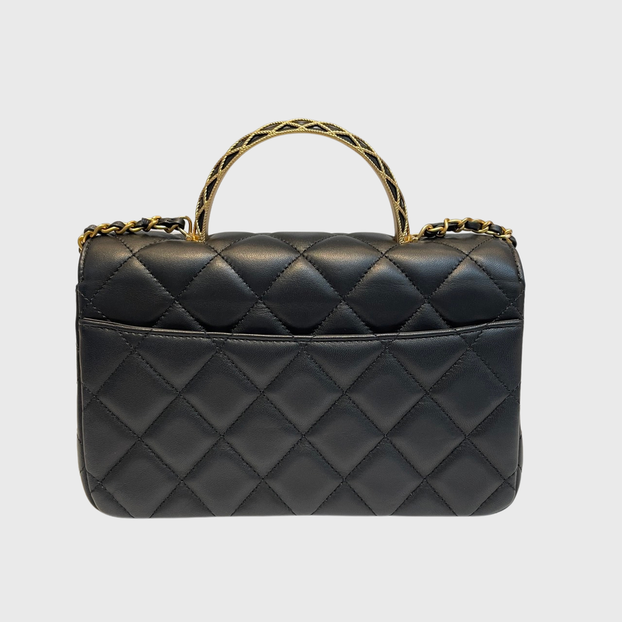 Chanel Classique Top Handle Lambskin Black GHW