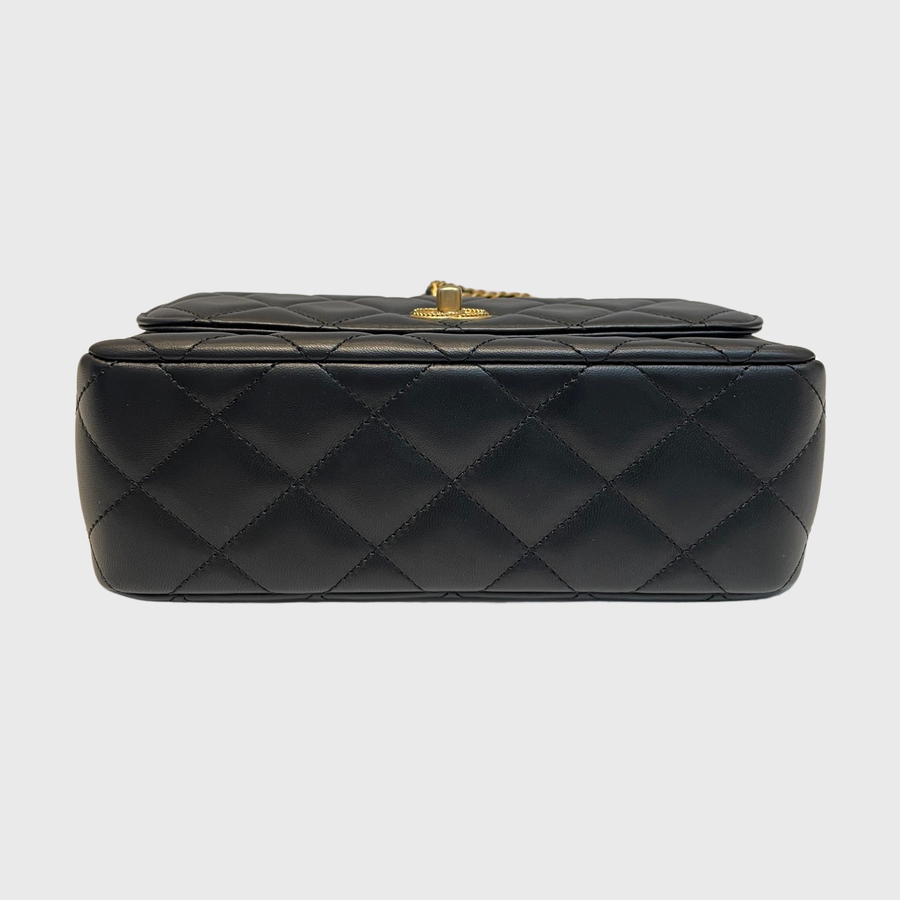 Chanel Classique Top Handle Lambskin Black GHW