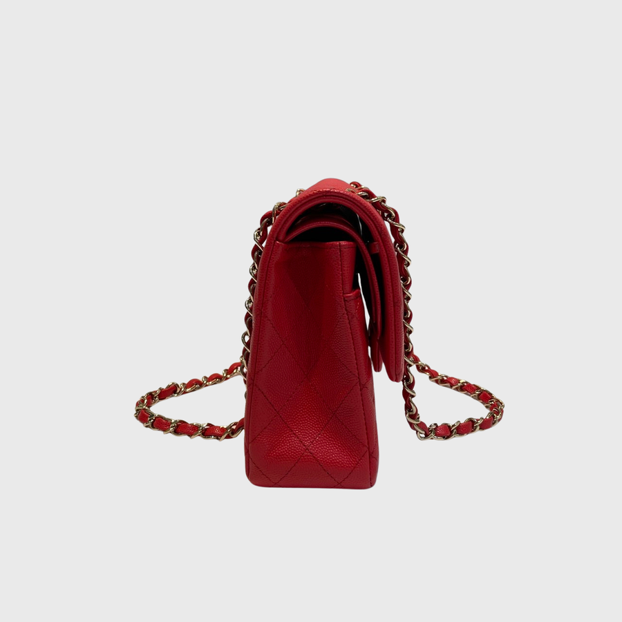 Chanel Classic 10 Caviar Red GHW