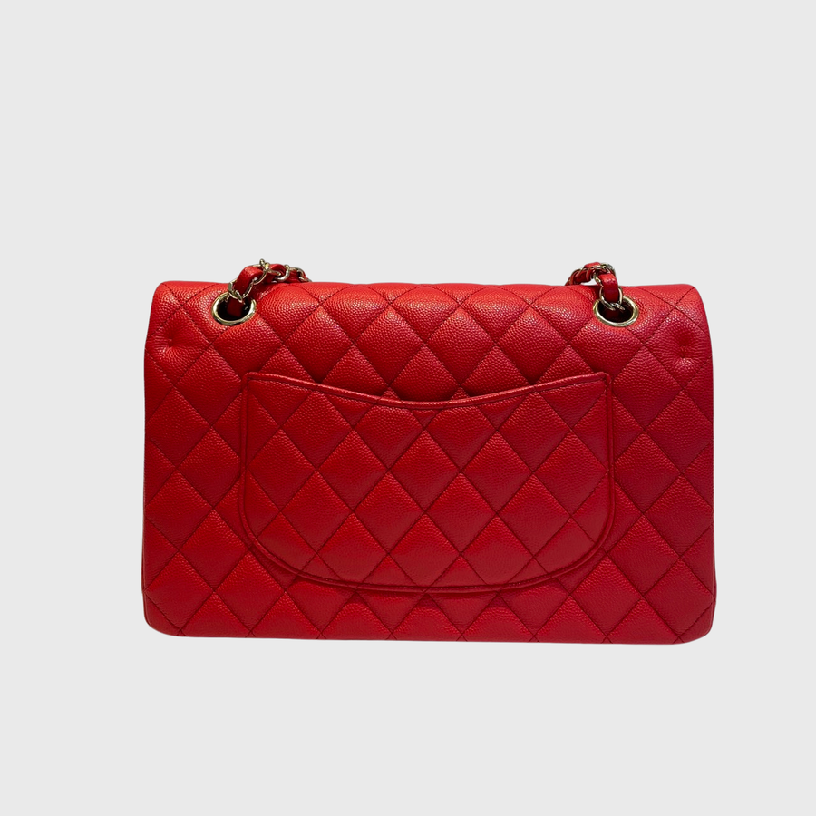 Chanel Classic 10 Caviar Red GHW