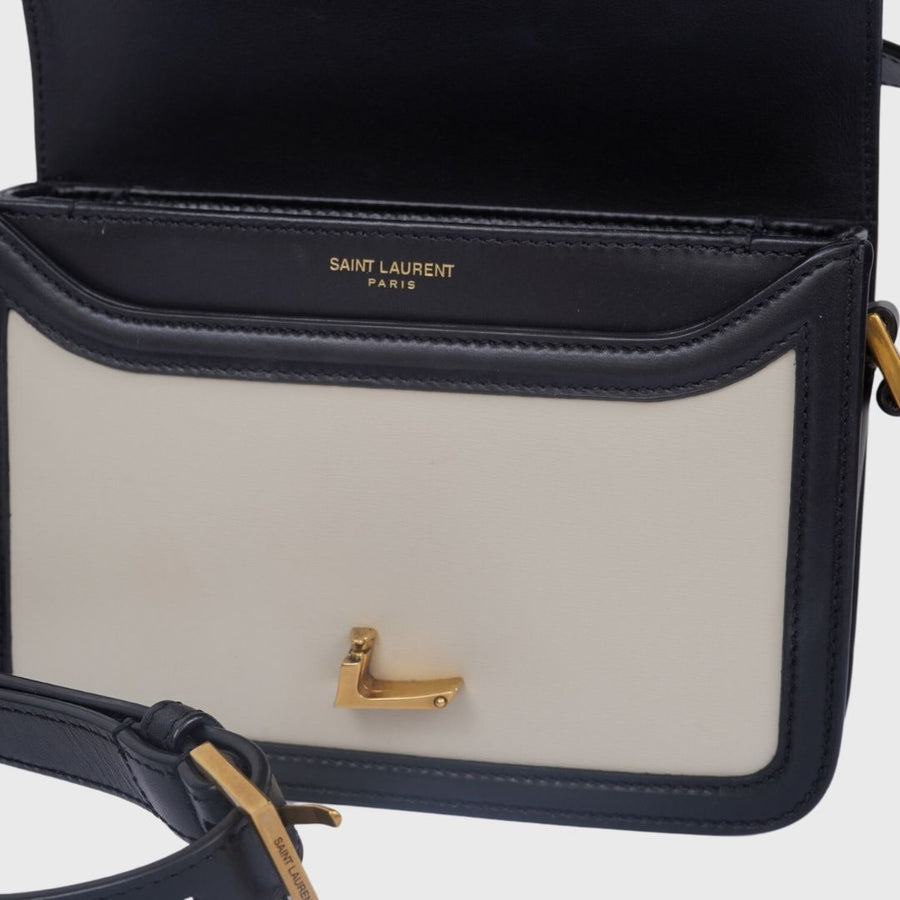 Saint Laurent	Solferino Small Satchel In Box Calfskin Black &  Beige GHW