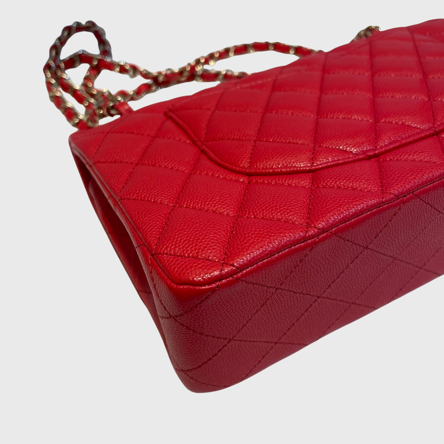 Chanel Classic 10 Caviar Red GHW