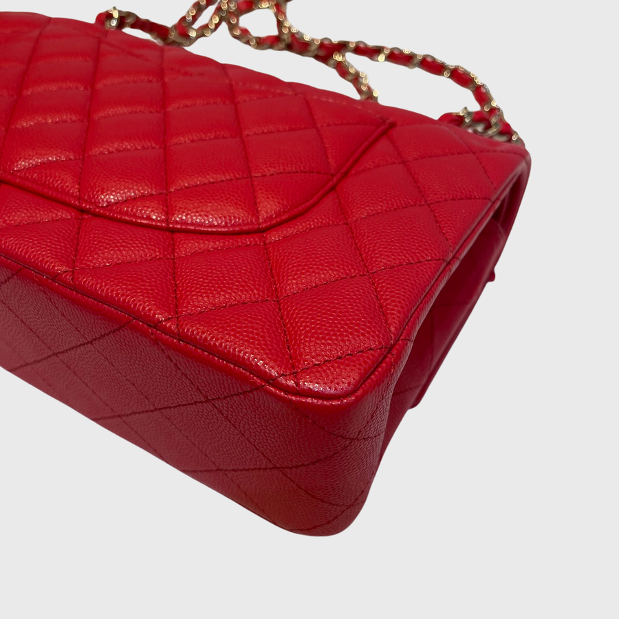Chanel Classic 10 Caviar Red GHW