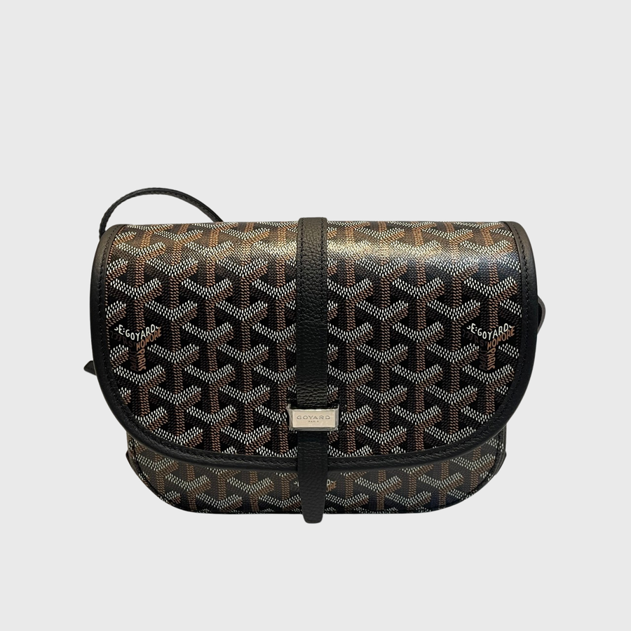 Goyard Belveder Bag Canvas Calfskin Black SHW