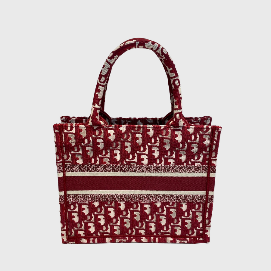 Christian Dior Book Tote Canvas Red