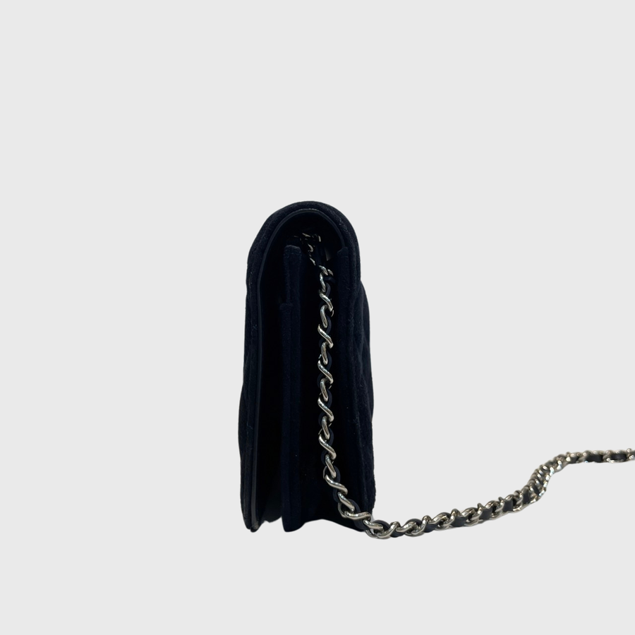 Chanel Cocostellar Wallet On Chain Suede Navy SHW