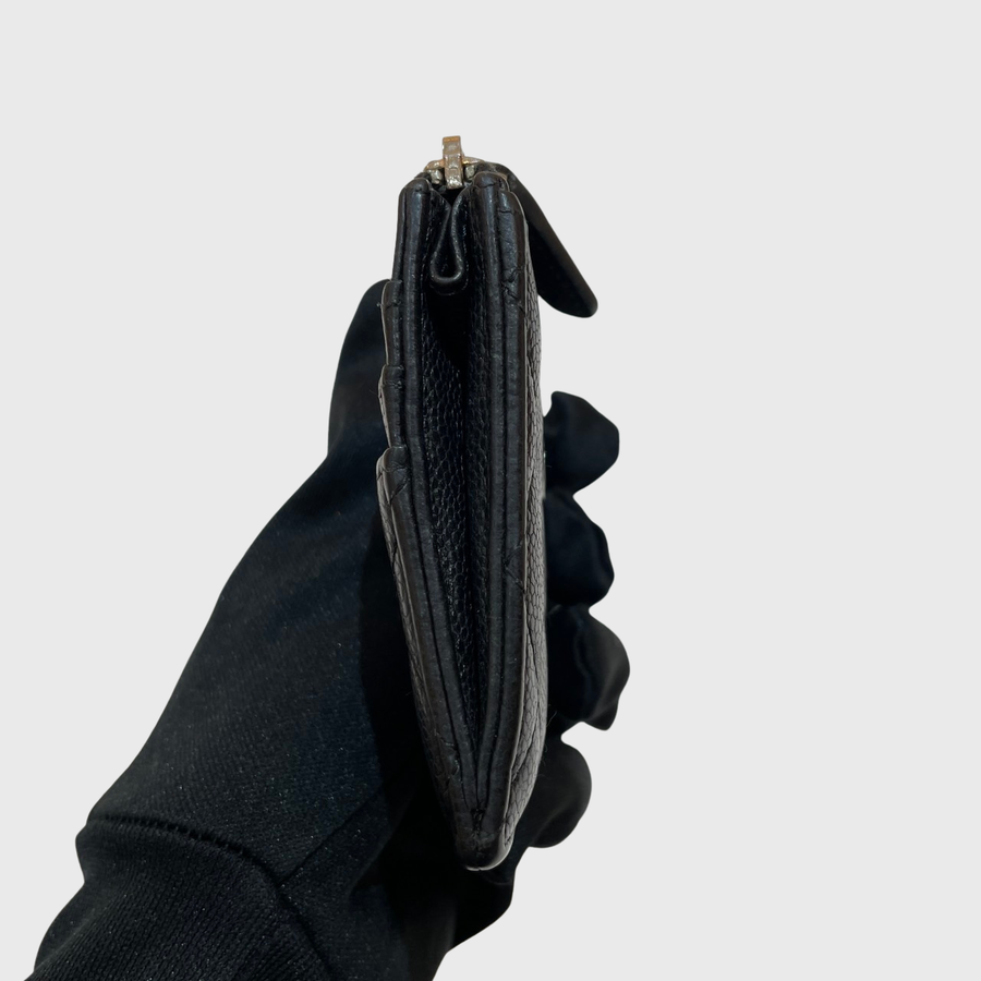 Chanel Zip Card Holder Lambskin Black SHW
