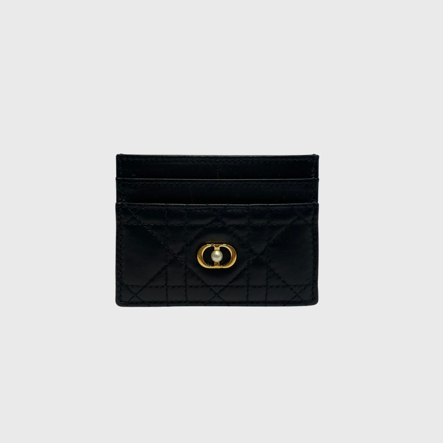 Dior Card Holder Calfskin Black GHW