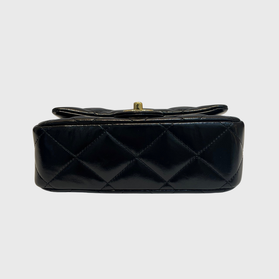 Chanel Flap with Top Handle Lambskin Black GHW