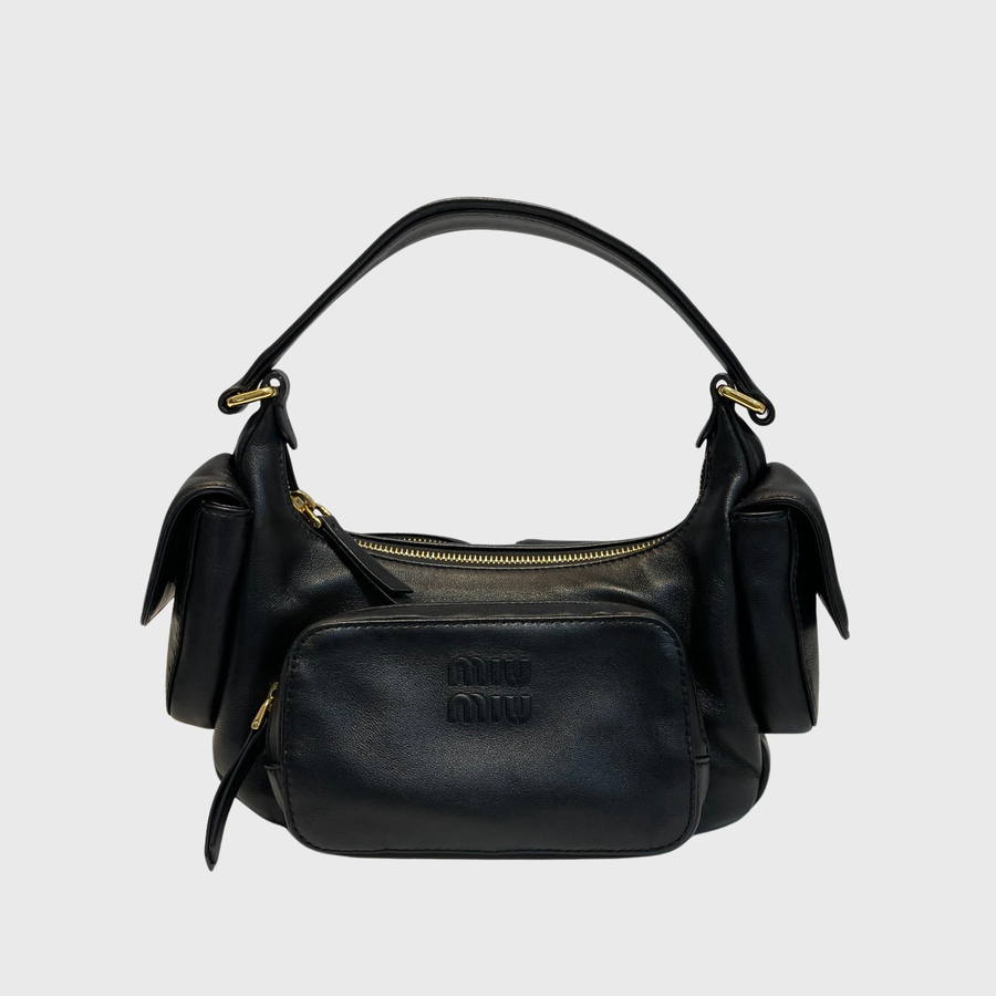 Miu Miu Nappa Pocket Leather Black GHW