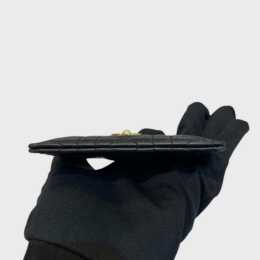 Dior Card Holder Calfskin Black GHW