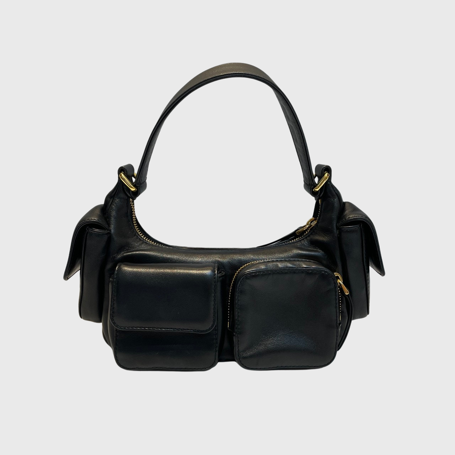 Miu Miu Nappa Pocket Leather Black GHW