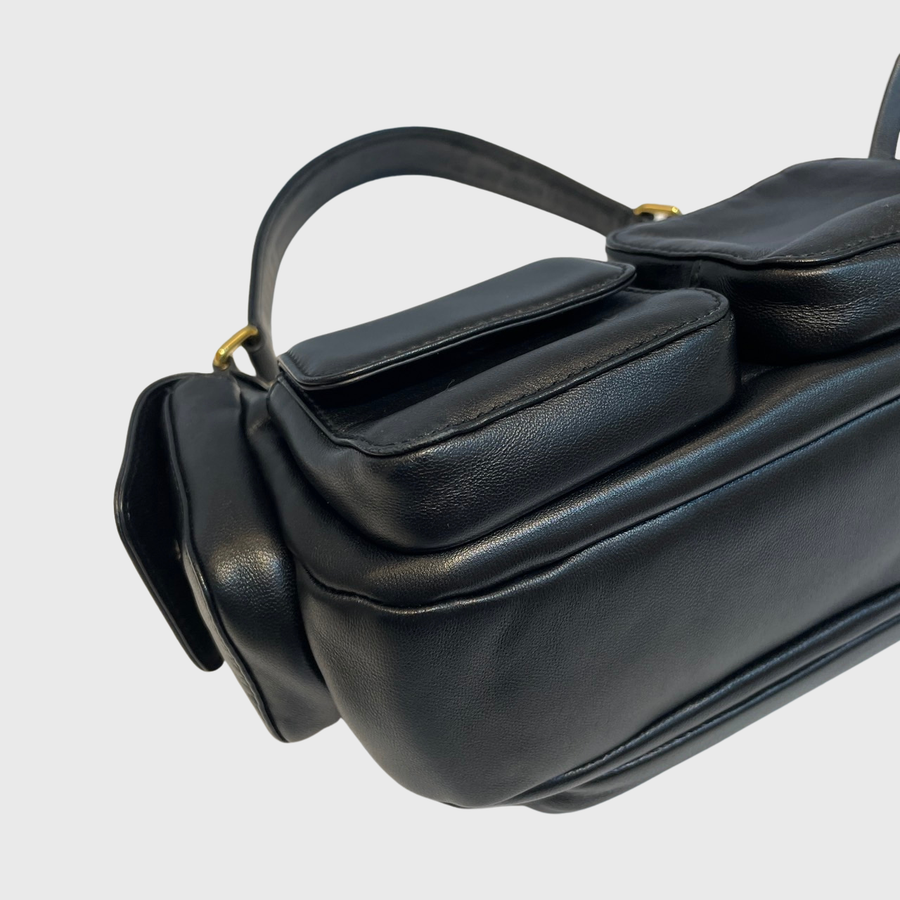 Miu Miu Nappa Pocket Leather Black GHW