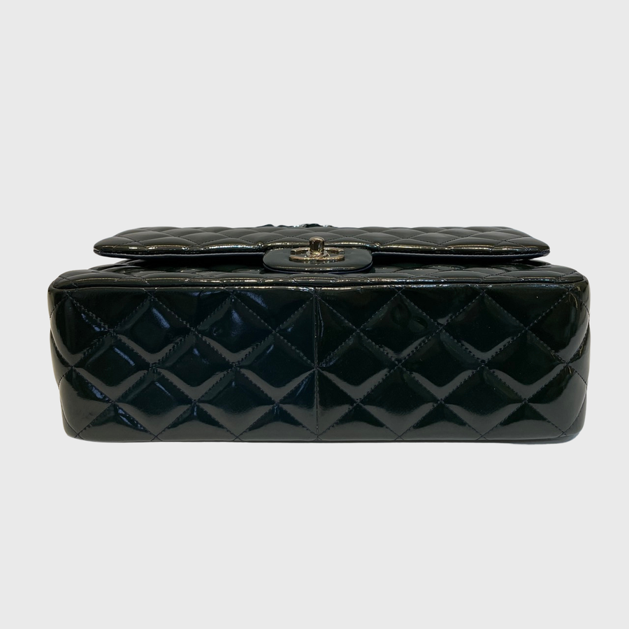 Chanel Classic Jumbo Patent Green SHW
