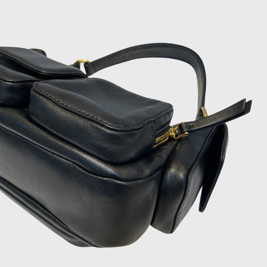 Miu Miu Nappa Pocket Leather Black GHW