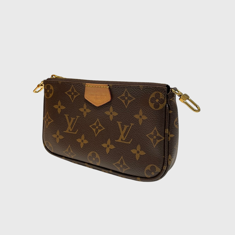 Louis Vuitton Multi Pochette Accessoires Canvas Cowhide Brown GHW