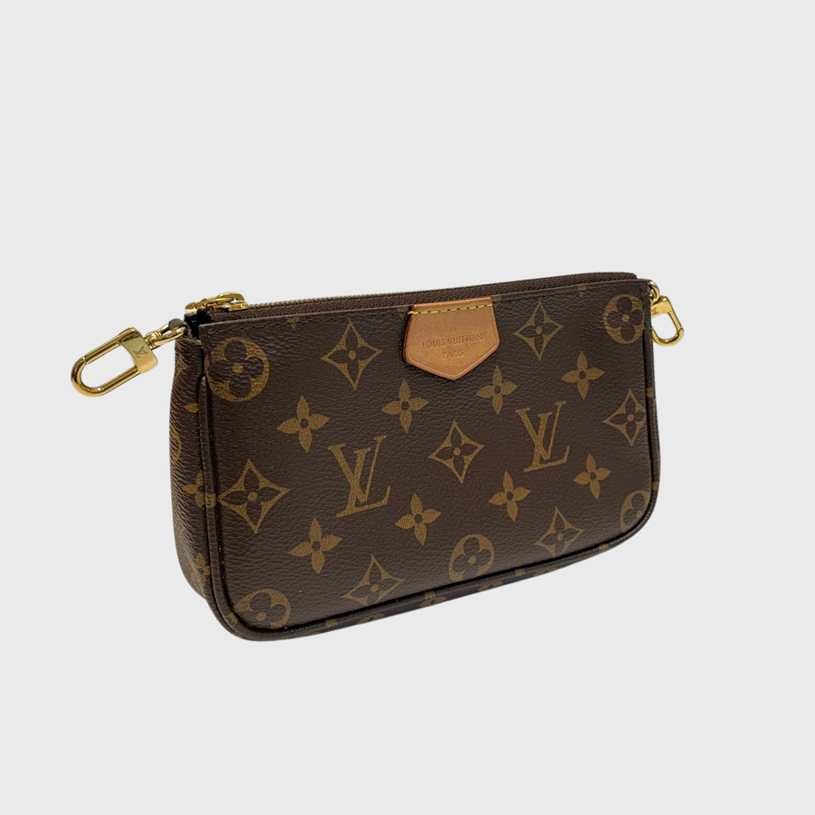 Louis Vuitton Multi Pochette Accessoires Canvas Cowhide Brown GHW