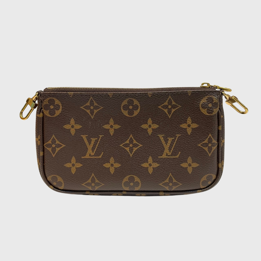 Louis Vuitton Multi Pochette Accessoires Canvas Cowhide Brown GHW