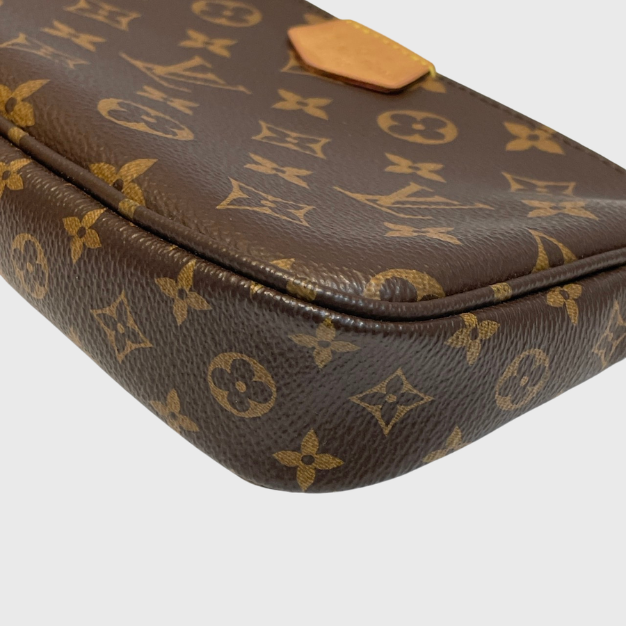 Louis Vuitton Multi Pochette Accessoires Canvas Cowhide Brown GHW