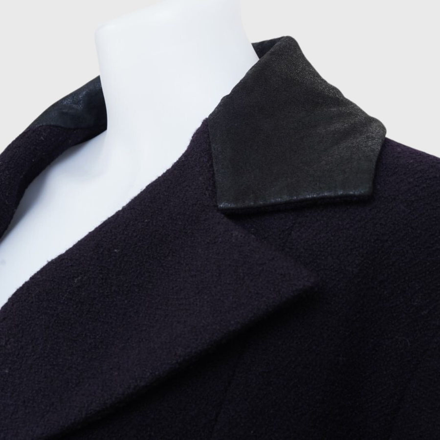Chanel Long Jacket Tweed Dark Purple