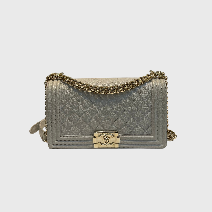 Chanel Boy Caviar Grey LGHW