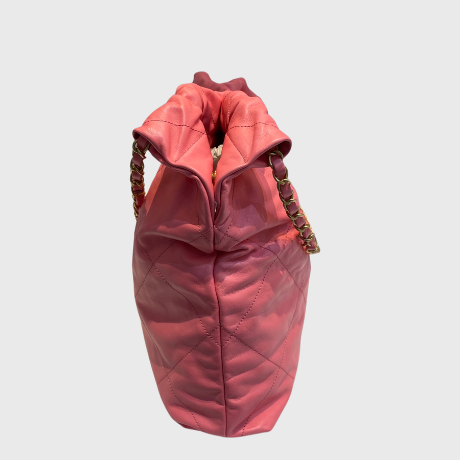 Chanel 22 Tote Bag Calfskin Pink GHW