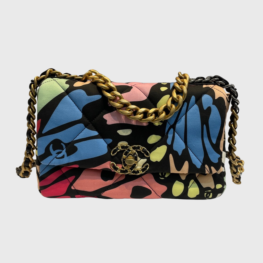 Chanel 19 Flap Bag Canvas Multicolor GHW