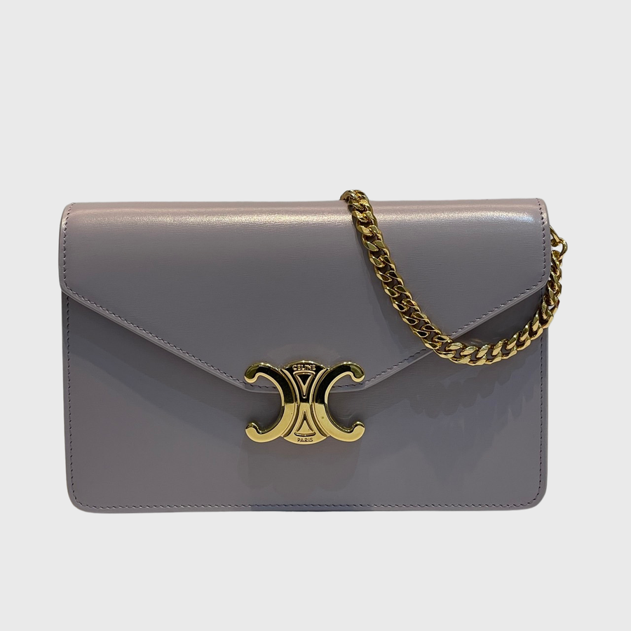 Celine Wallet on Chain Margo Calfskin Lilac GHW Perrine Porter