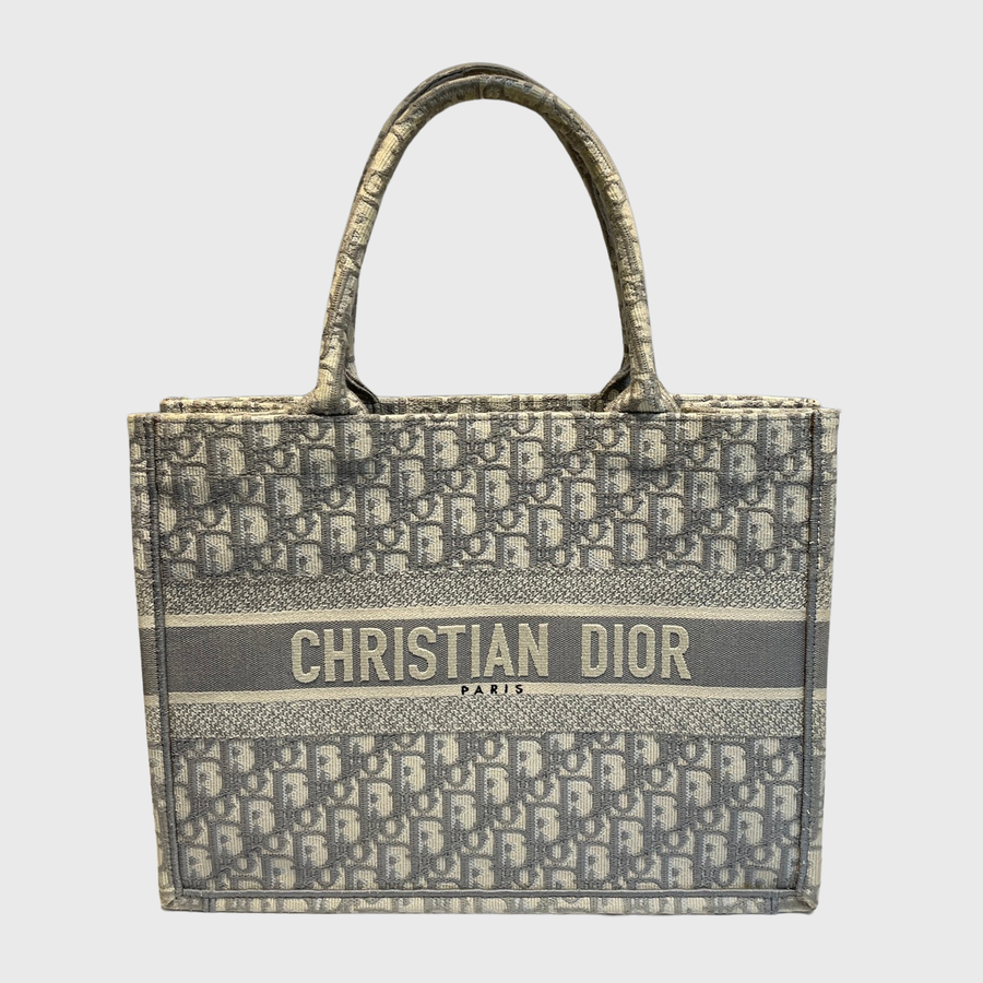 Christian Dior Book Tote Canvas Grey