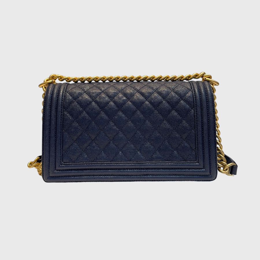 Chanel Boy Caviar Navy GHW