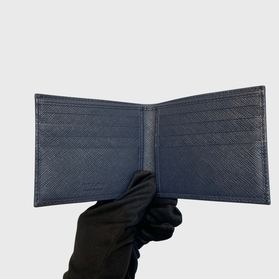 Prada Saffiano Wallet Leather Dark Blue SHW