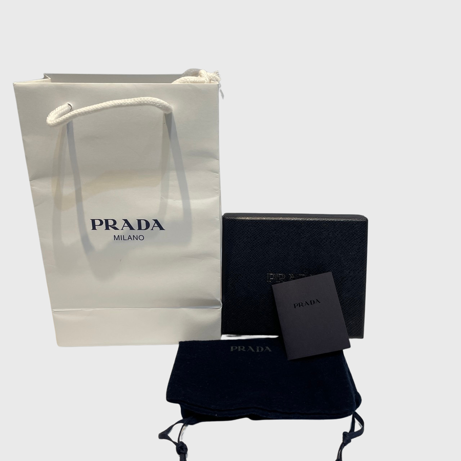 Prada Saffiano Wallet Leather Dark Blue SHW