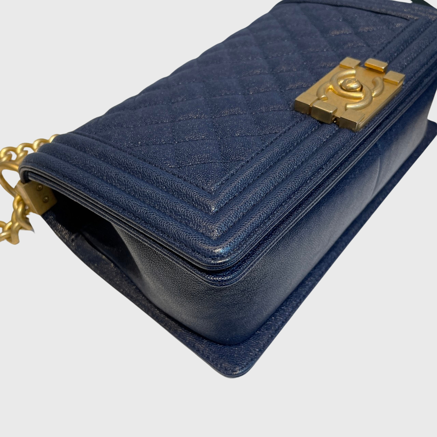 Chanel Boy Caviar Navy GHW