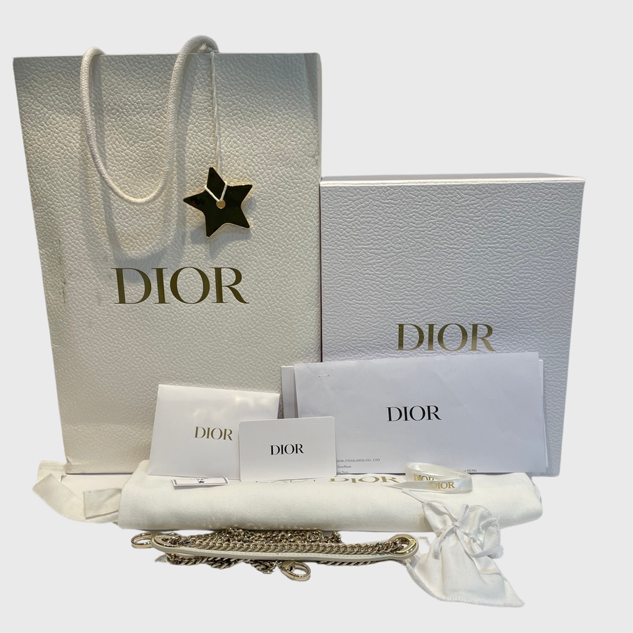 Christian Dior Lady Dior Bag Lambskin White GHW