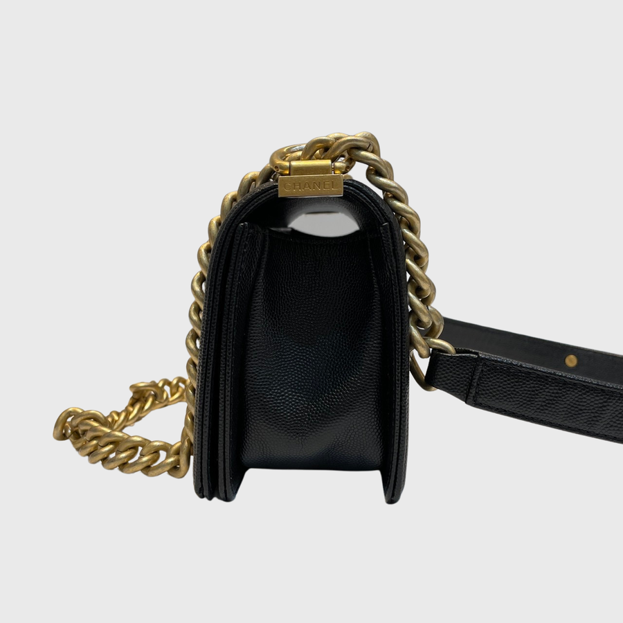 Chanel Boy Caviar Black GHW